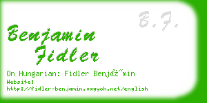 benjamin fidler business card